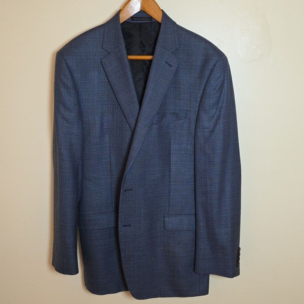 Lauren Ralph Lauren LRL Men's Wool & Silk 2-Button Blazer Blue Basketweave • 42L - Picture 4 of 13